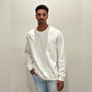 Men's White Crewneck Sweater